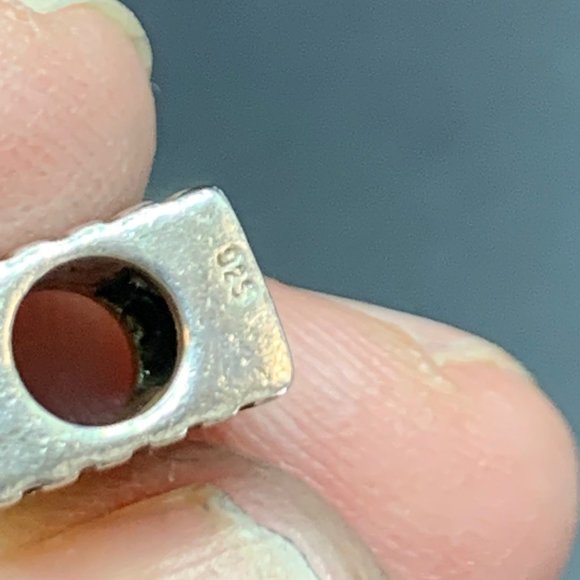 Solid Sterling Silver Stamped 925 American Flag Square Slide Charm - Picture 3 of 12